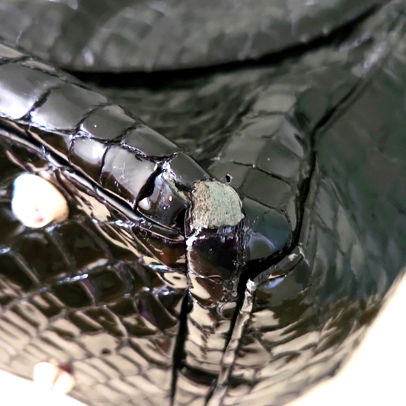 Timi & Leslie Baby Bag, Black Patent, 'crocodile' - Picture 7 of 13